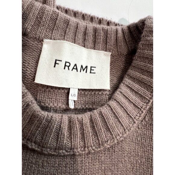FRAME Cashmere Crewneck Sweater in Dark Camel - Picture 4 of 4